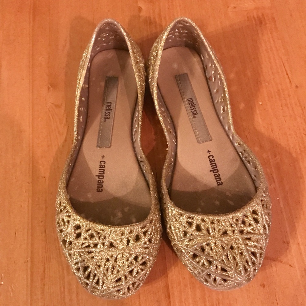 Mini Melissa gold flats size 12 toddler